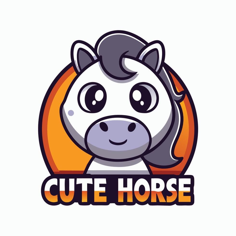 a cute horse logo with the words cute horse vector