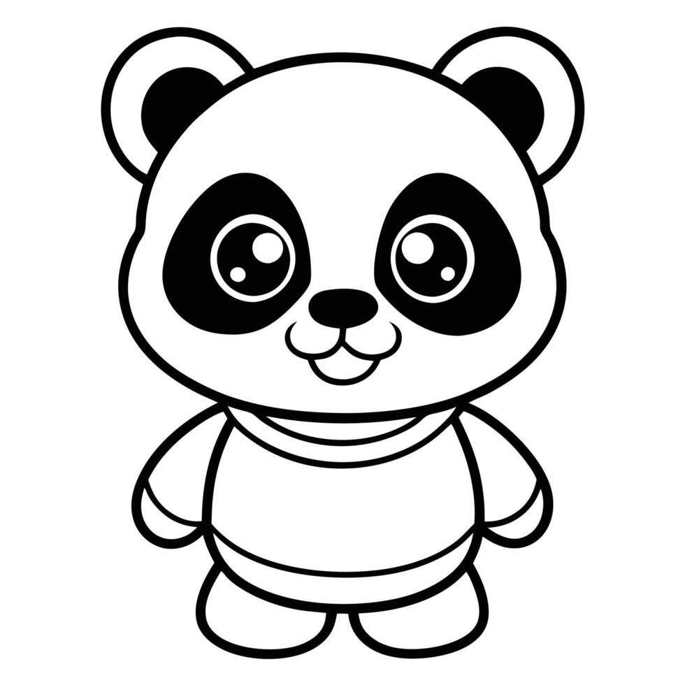 panda bear coloring pages for kids vector