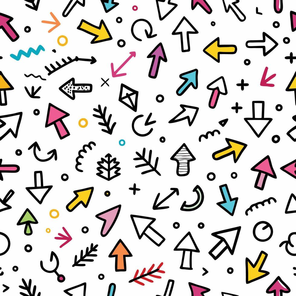 seamless pattern with colorful arrows and arrows vector