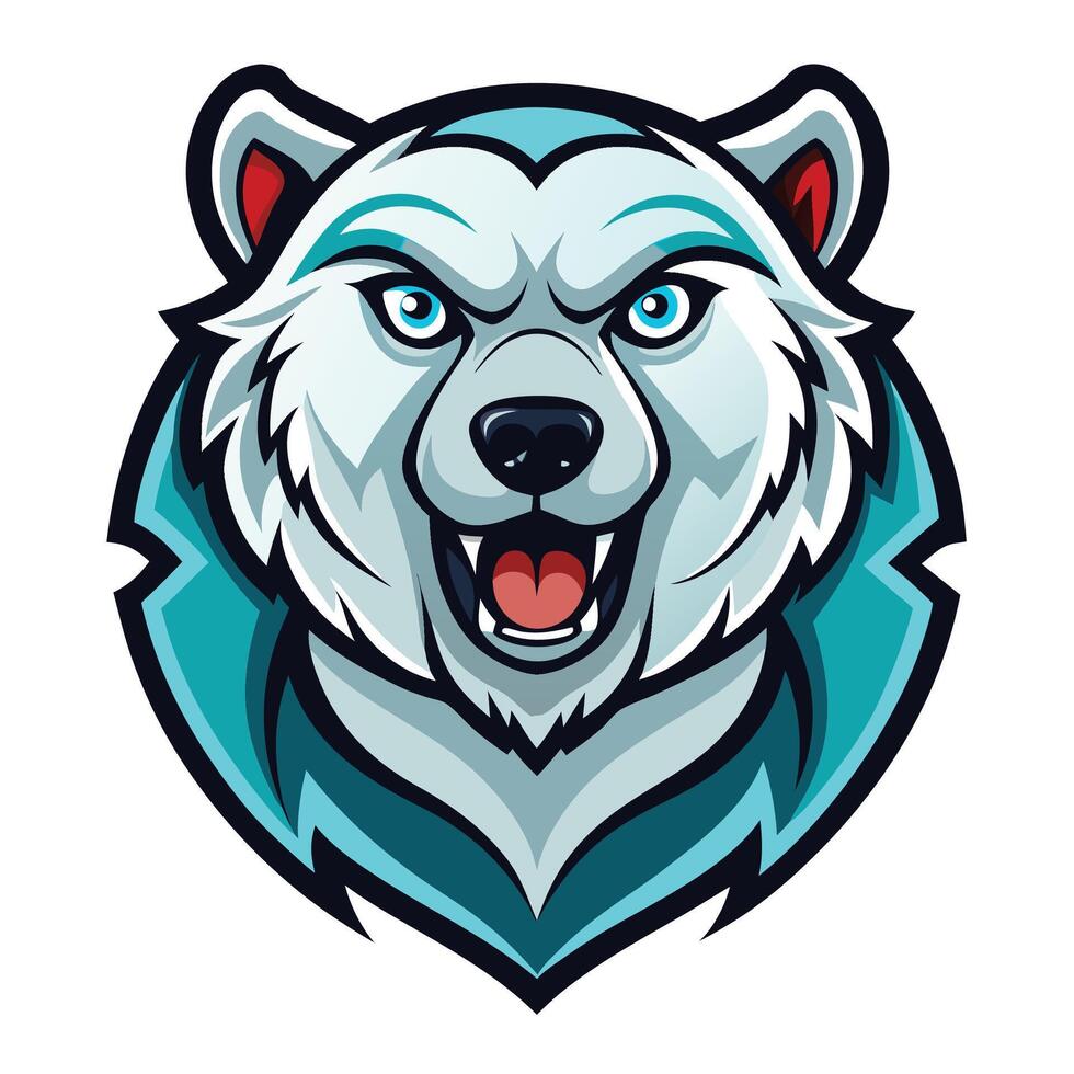 the head of a polar bear is shown in a logo vector