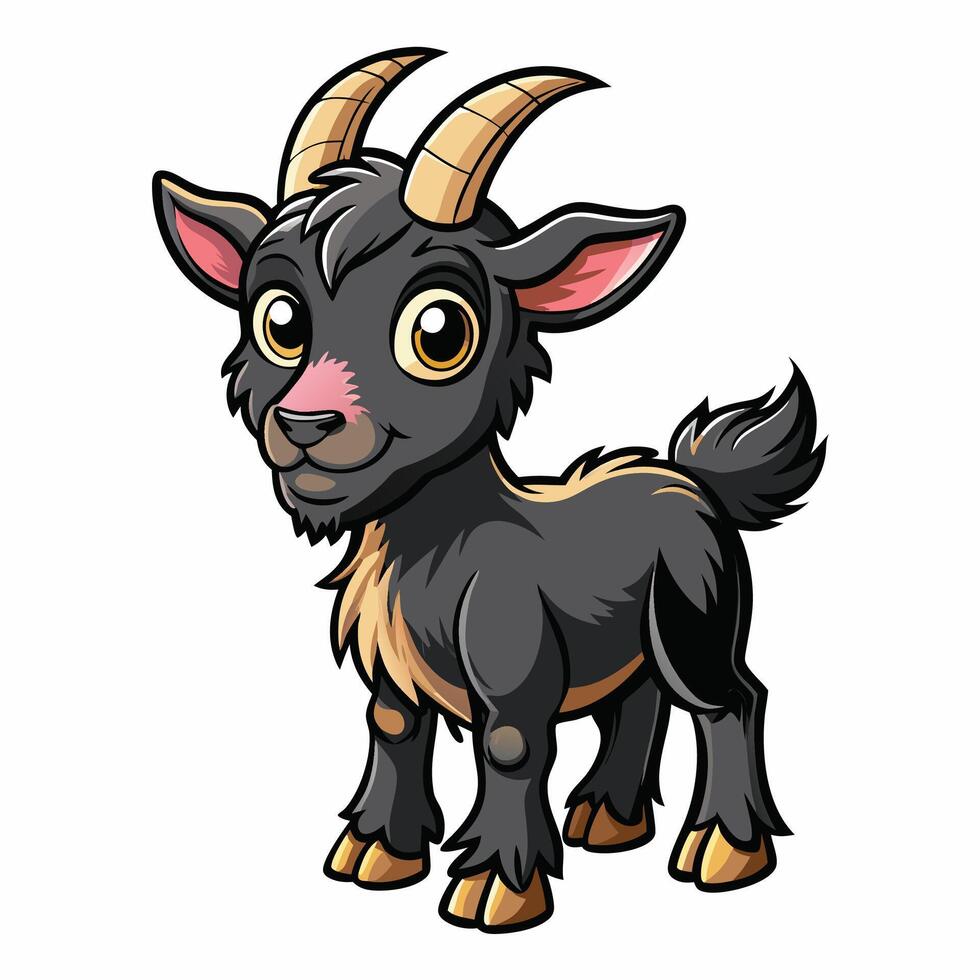 a cartoon goat with horns and horns vector