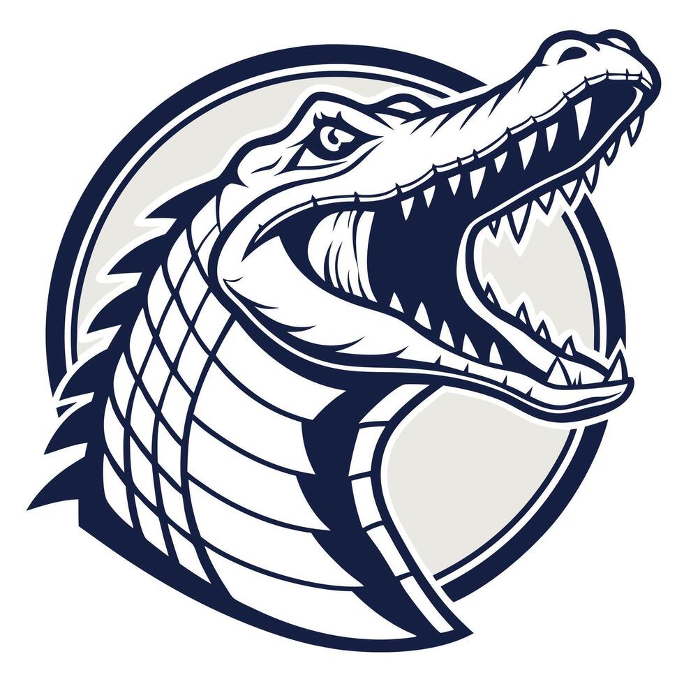 an alligator head with open mouth vector