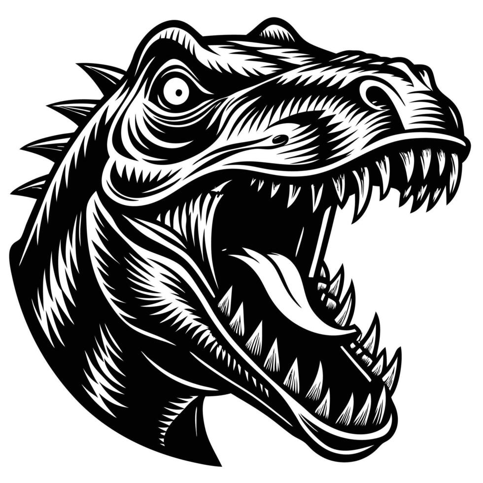 a t - rex head with its mouth open vector