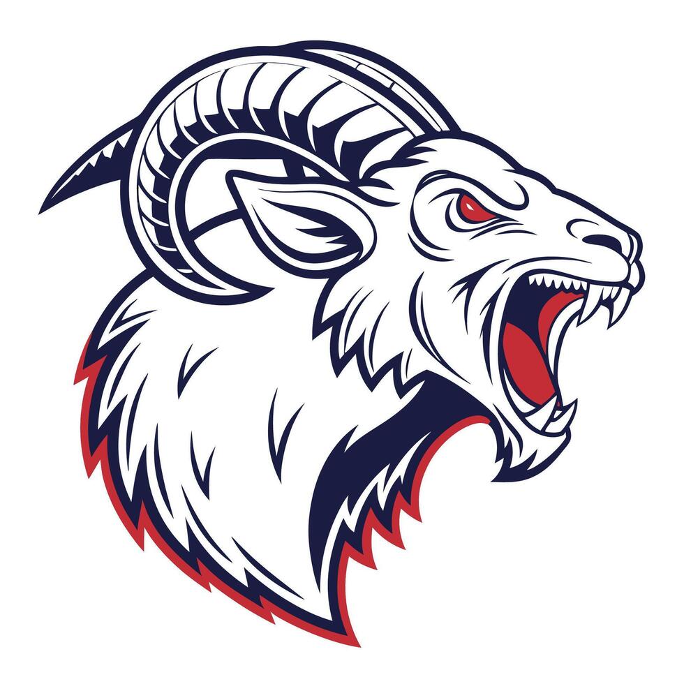 the head of a ram with its mouth open vector