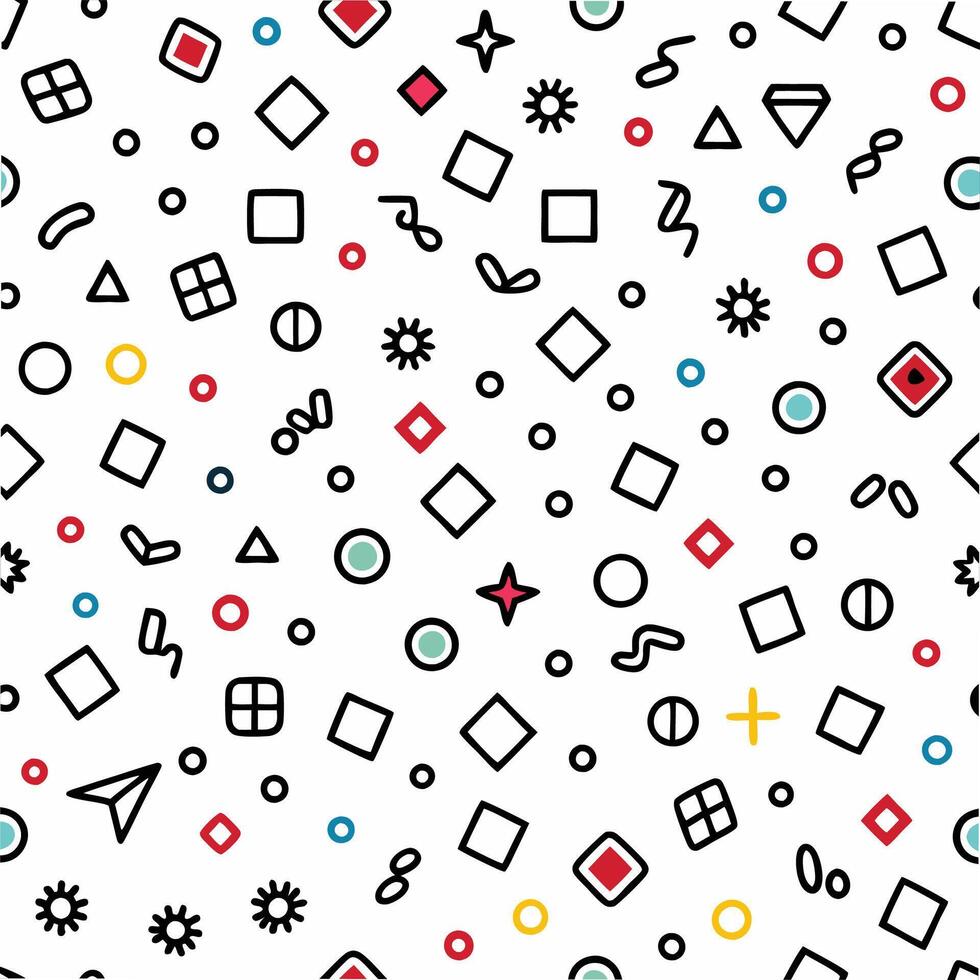 a pattern with geometric shapes and colors vector