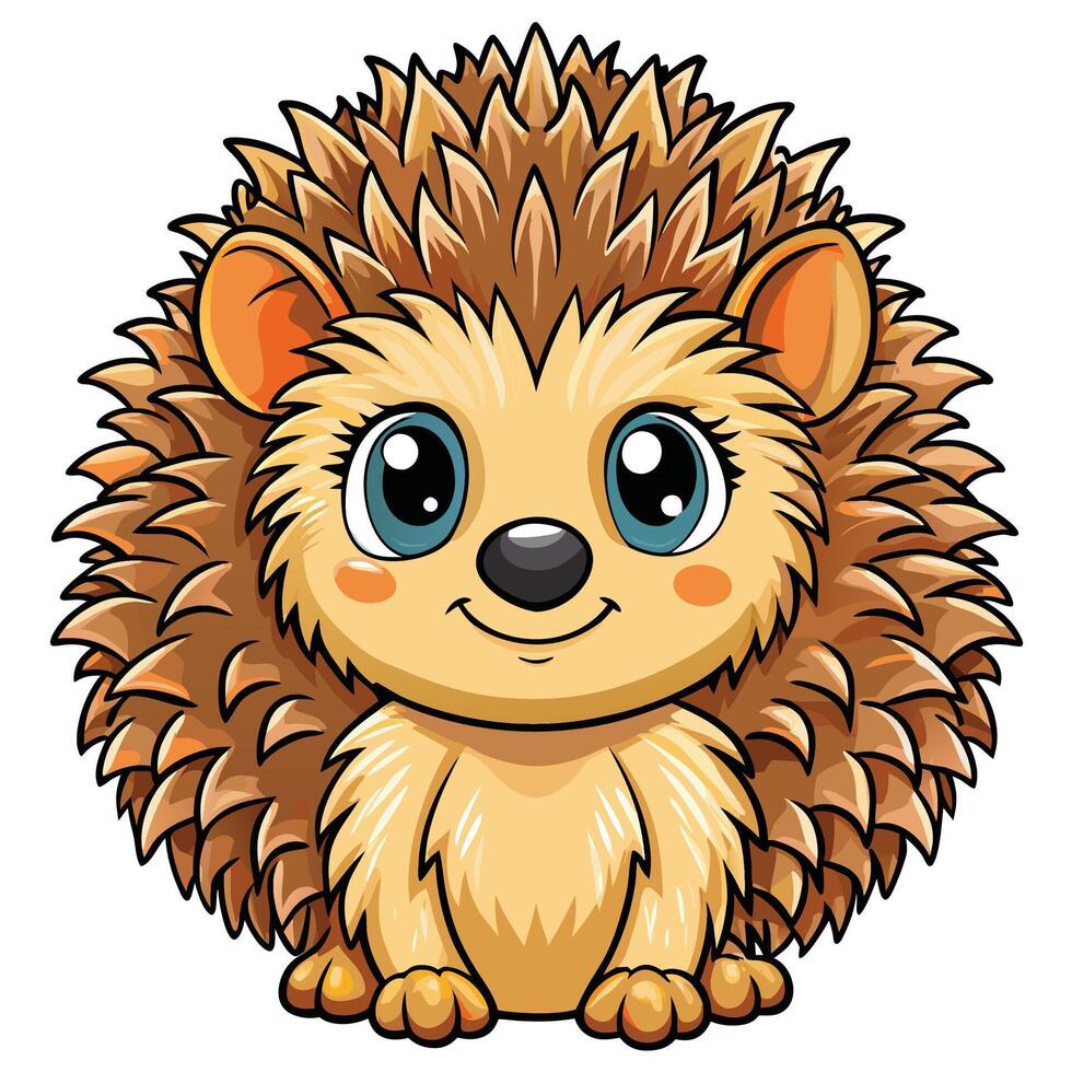 cute hedgehog illustration vector