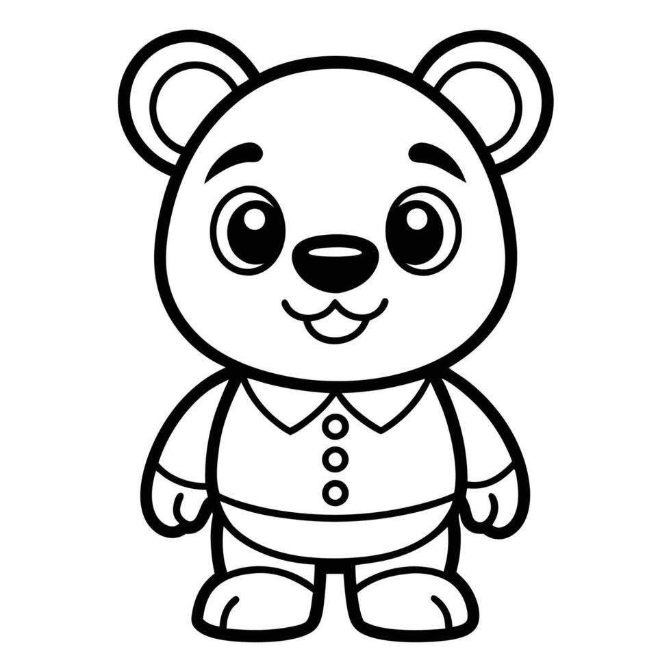 a coloring page of a bear with a shirt vector