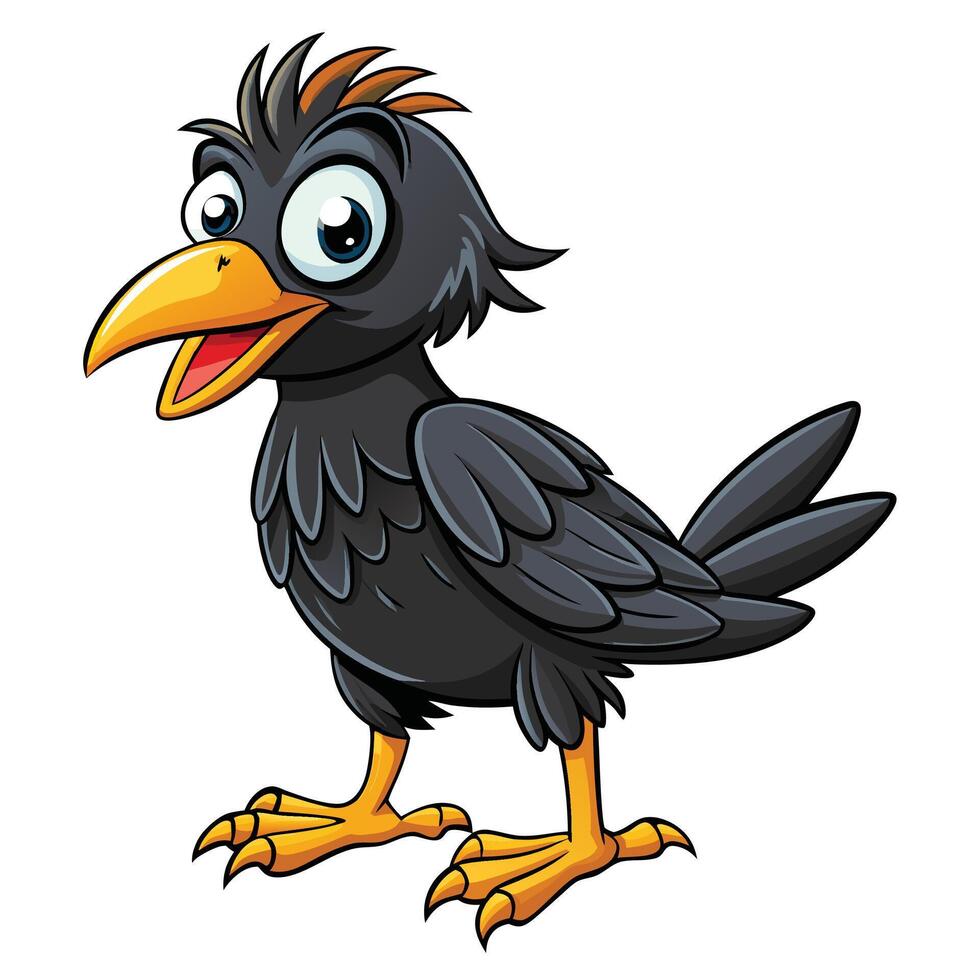 cartoon crow villustration vector