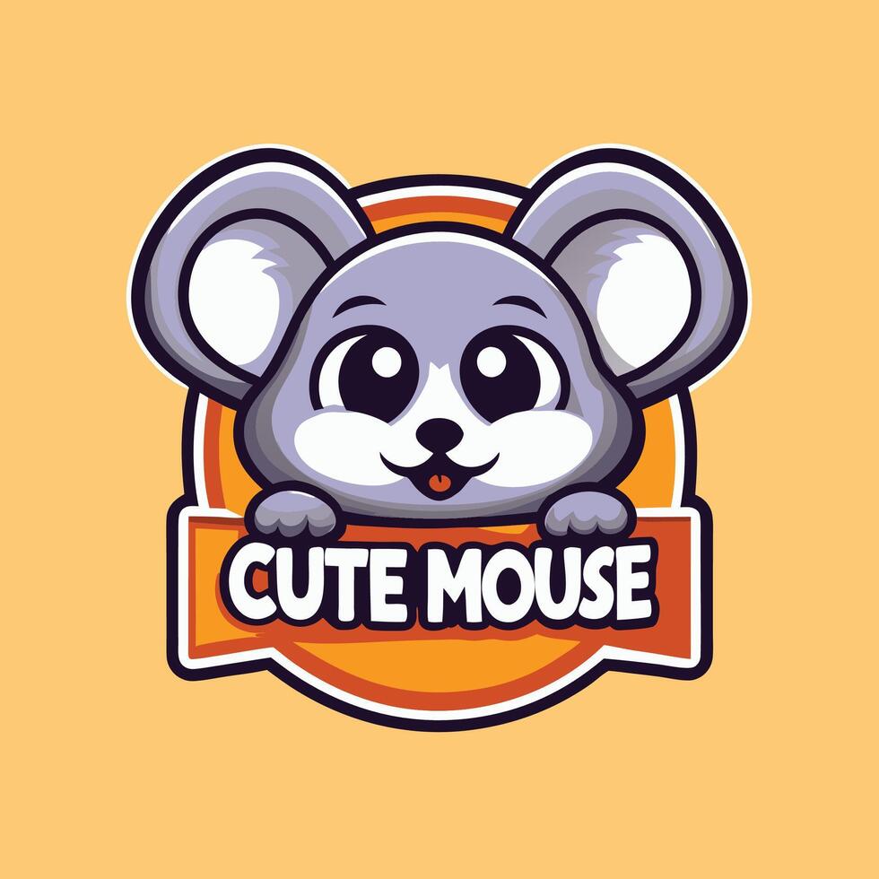 a cute mouse logo with the words cute mouse vector