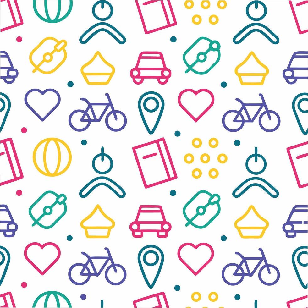 travel and tourism seamless pattern illustration vector