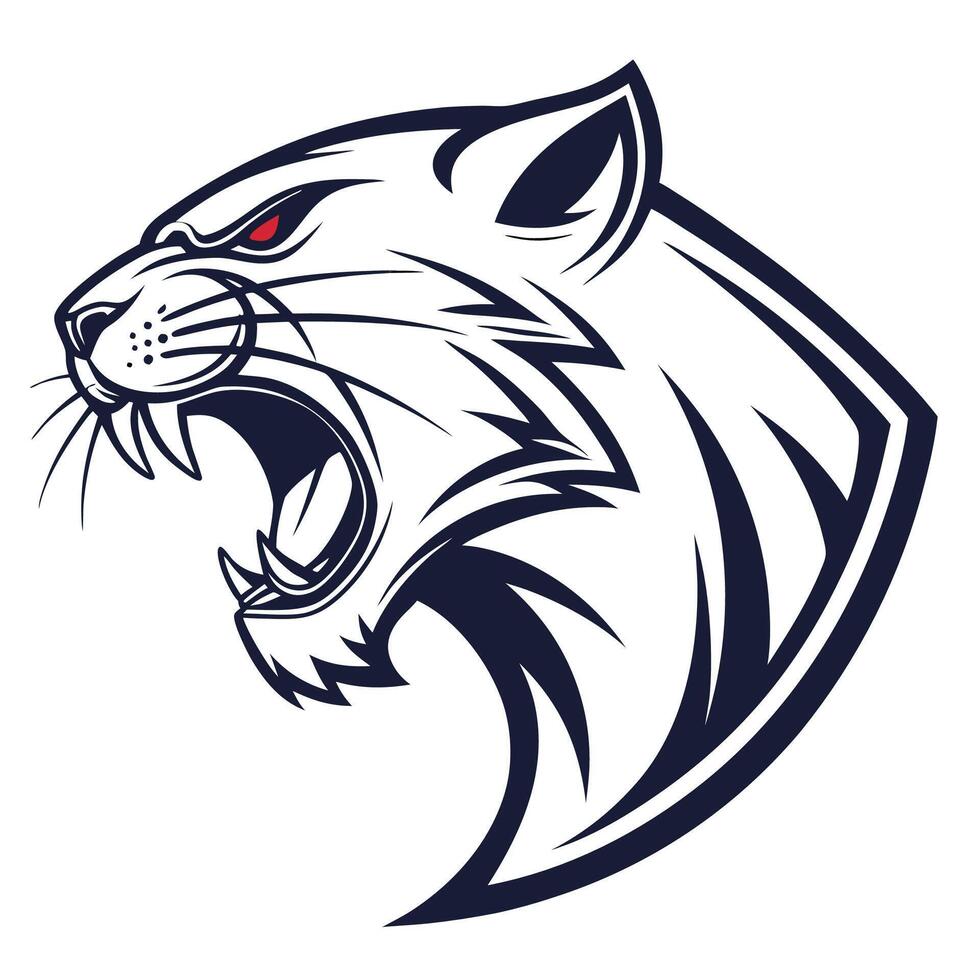 the head of a panther is shown in a white background vector