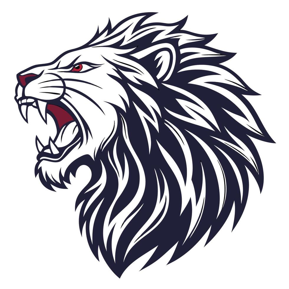 lion head logo, illustration vector