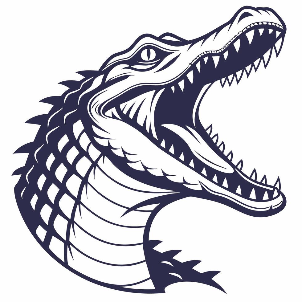 an alligator head with its mouth open vector