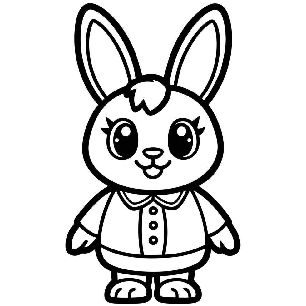 easter bunny coloring pages vector