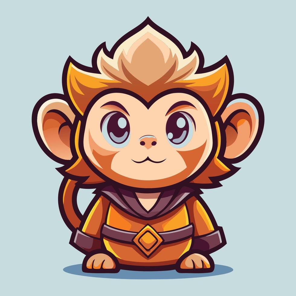 cartoon monkey character with a bow and arrow vector