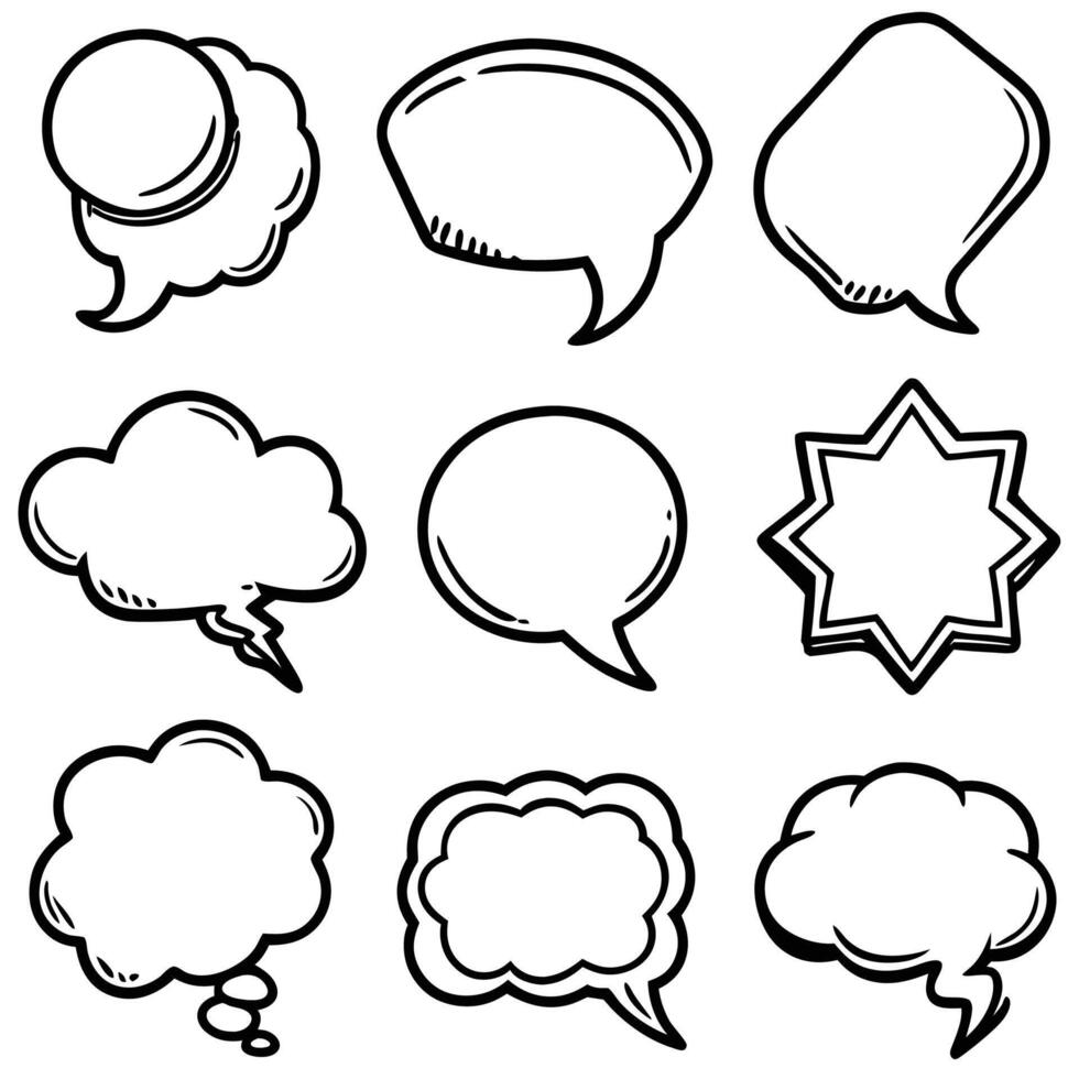 set of comic speech bubbles vector