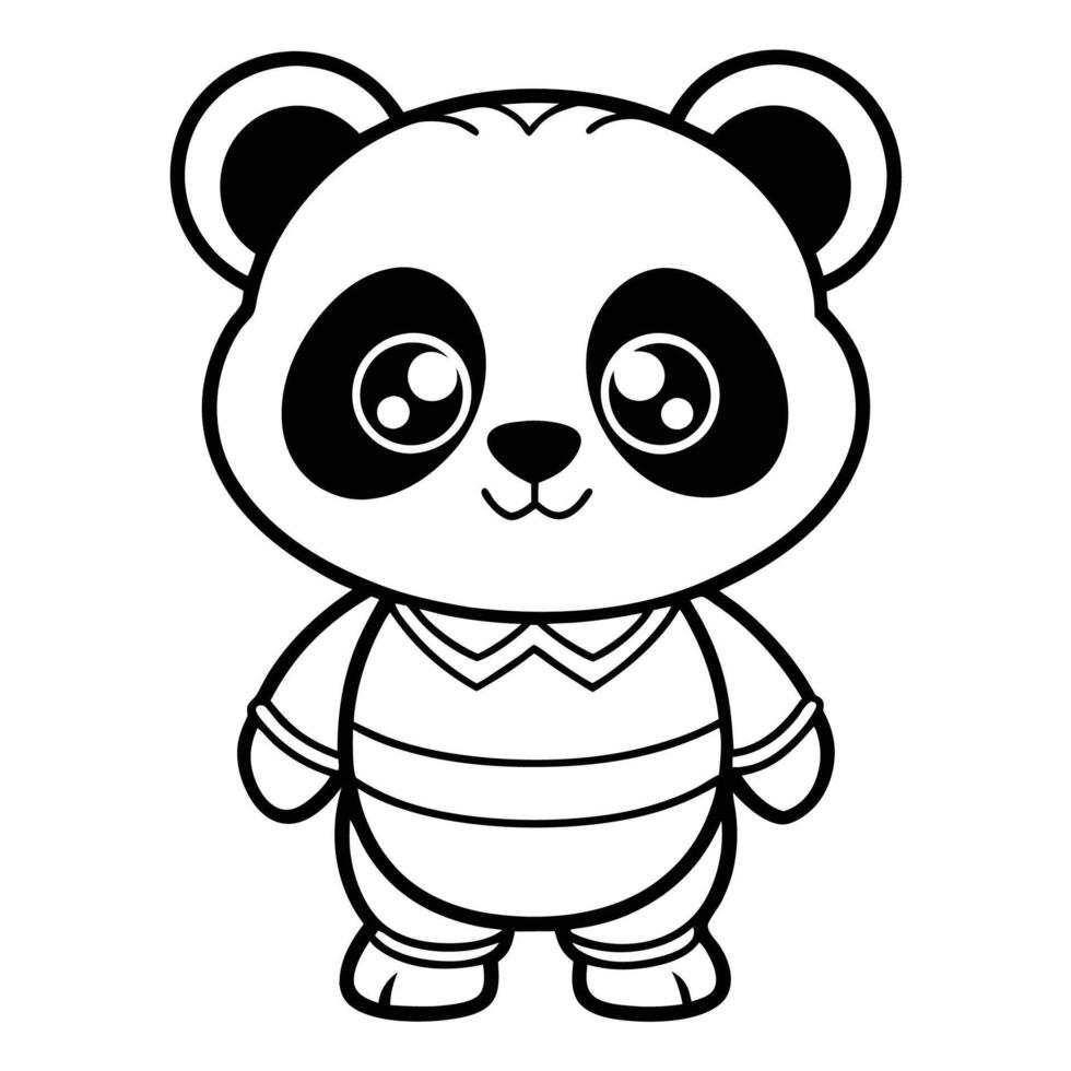 panda bear coloring pages for kids vector
