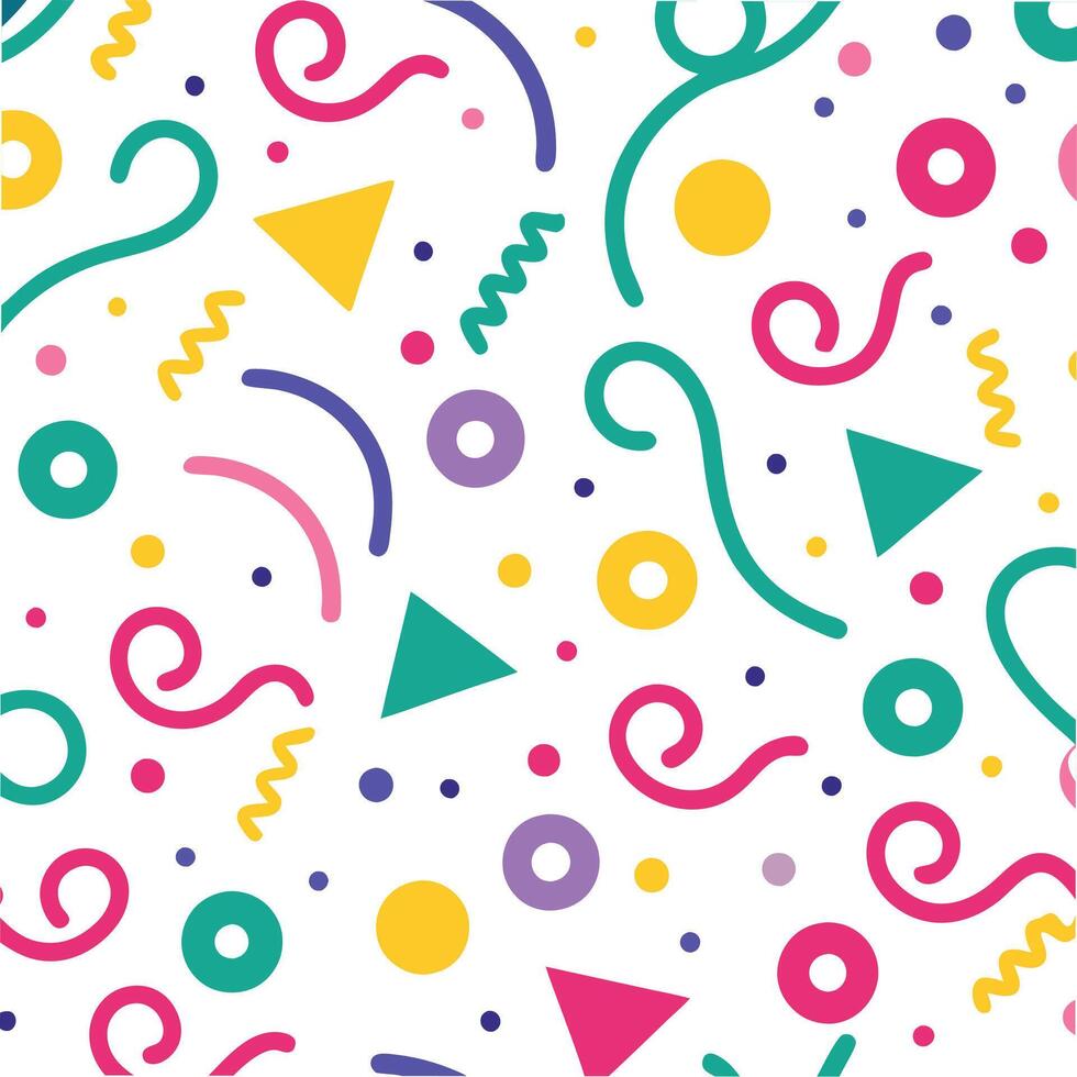 a colorful pattern with shapes and lines vector
