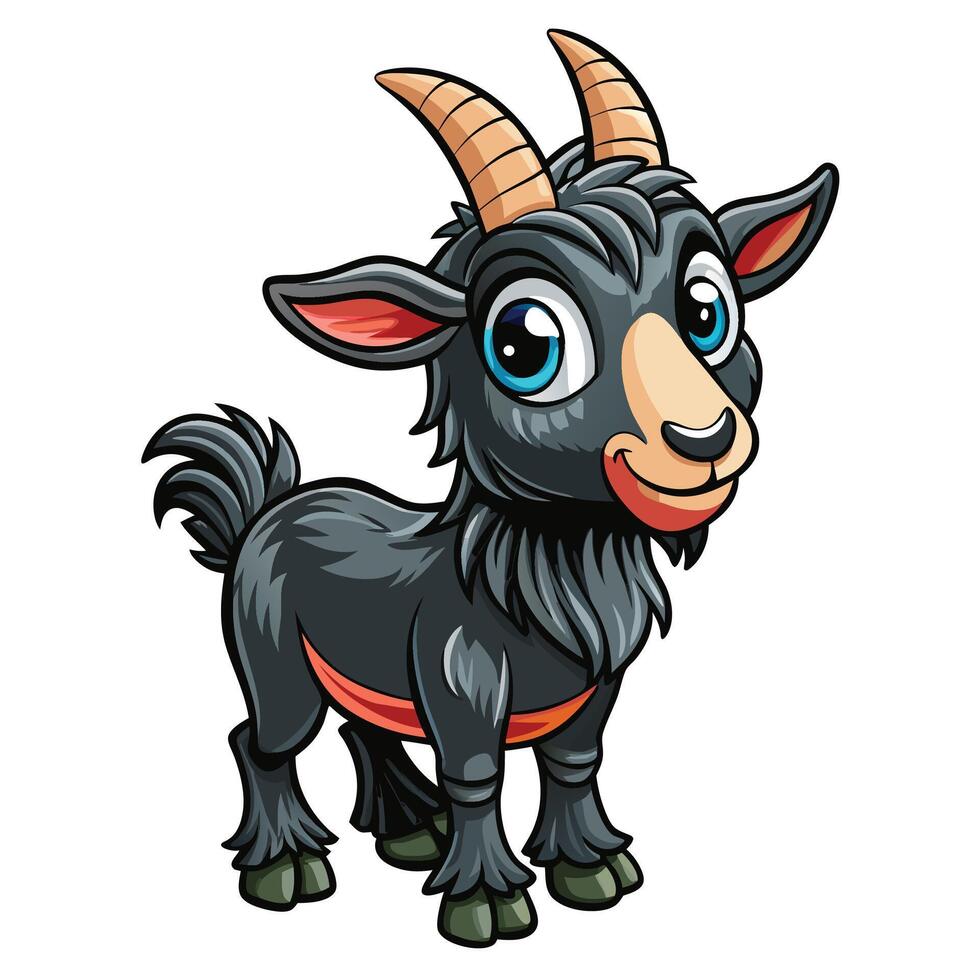 goat cartoon illustration isolated on white background vector