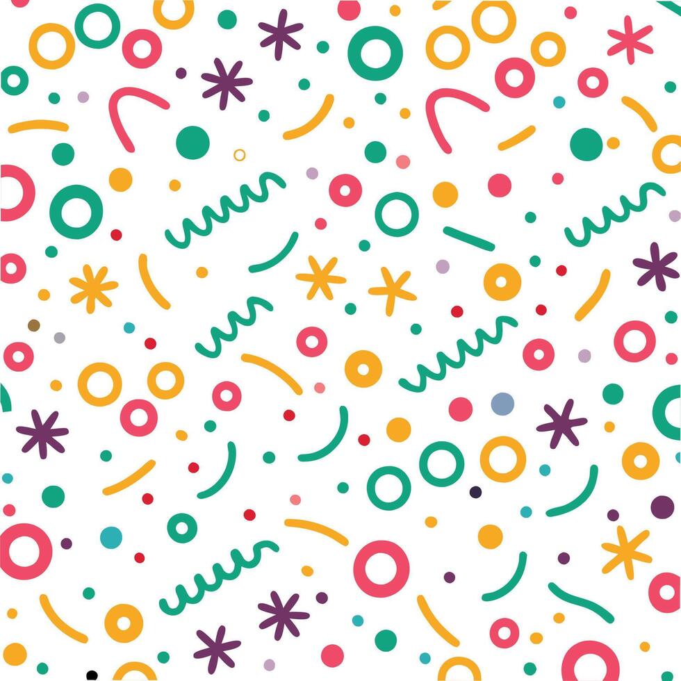 a colorful pattern with circles and stars vector