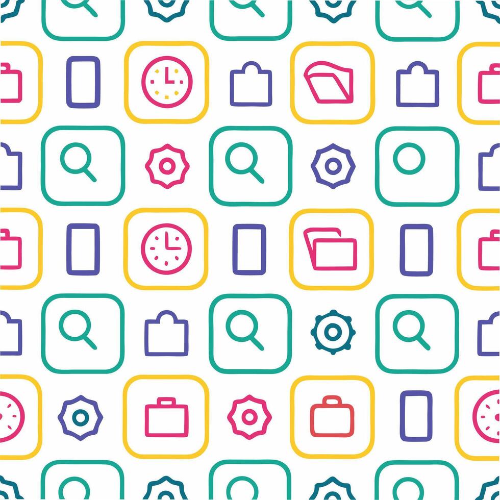 colorful icons and icons on a white background vector