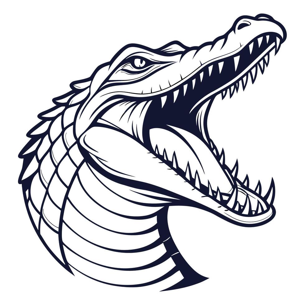 an alligator head with its mouth open vector