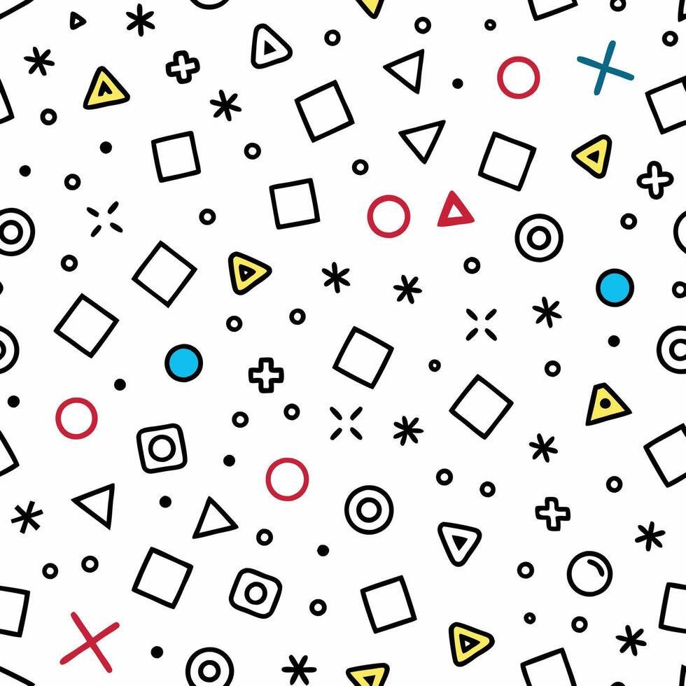 a colorful pattern with geometric shapes and arrows vector