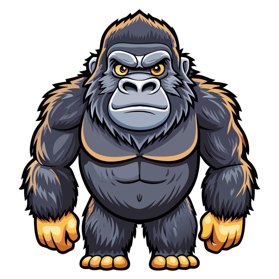 an angry gorilla cartoon character vector