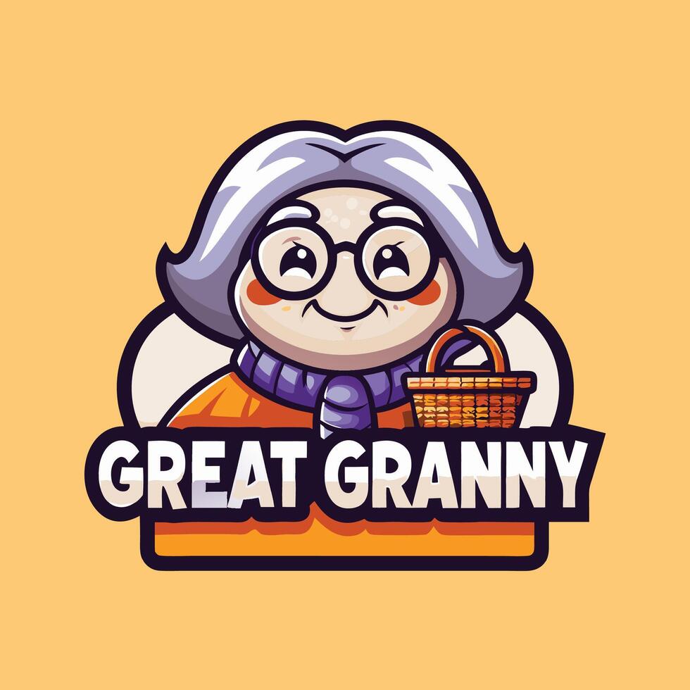 great granny logo template vector