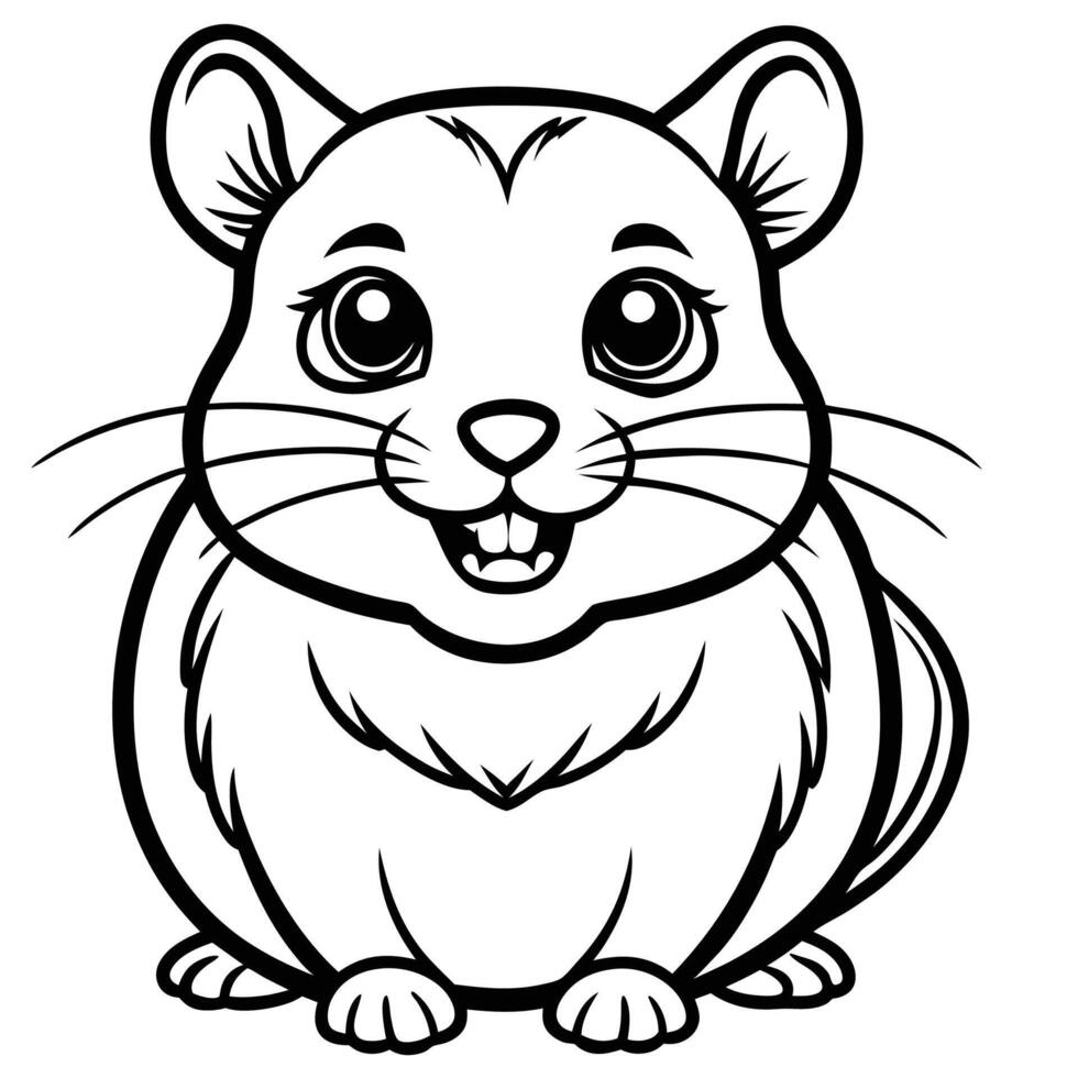 hamster coloring pages for kids vector