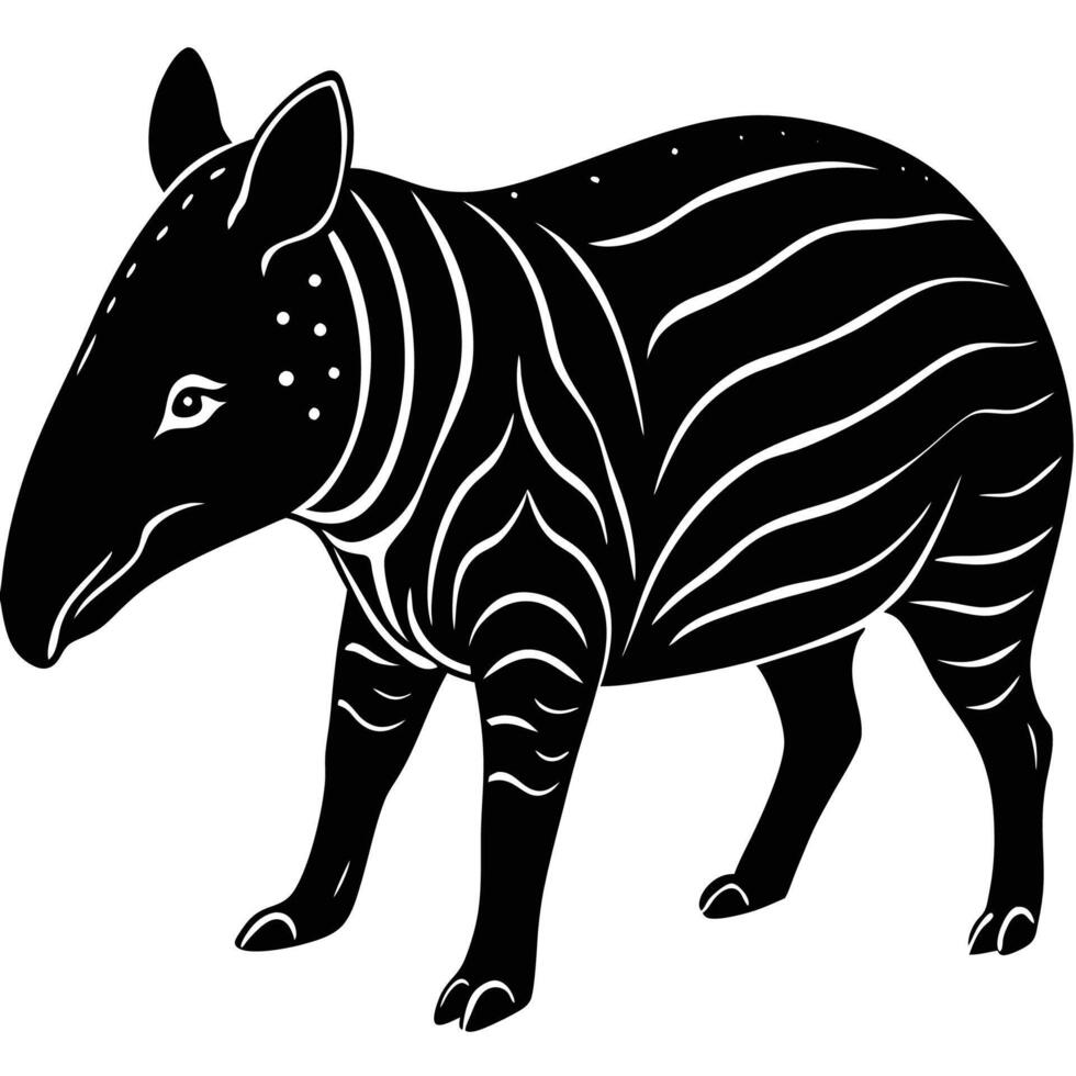 a black and white illustration of a zebra vector