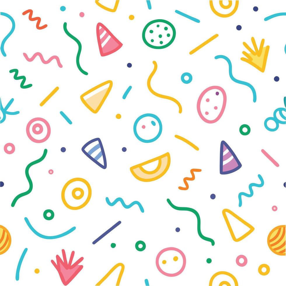 seamless pattern with colorful shapes and lines vector