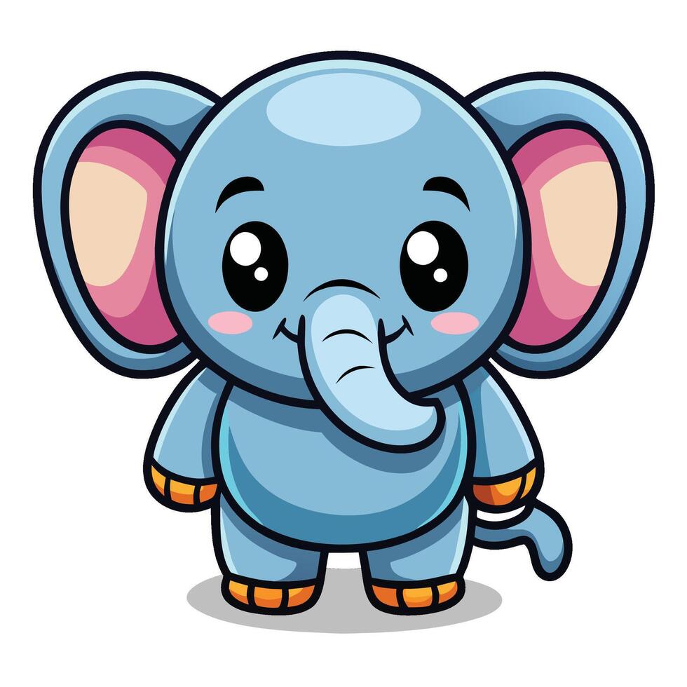 a cartoon elephant with big eyes and a big nose vector