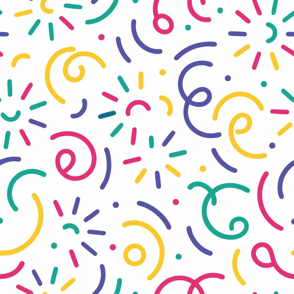 a colorful pattern with a lot of shapes and lines vector