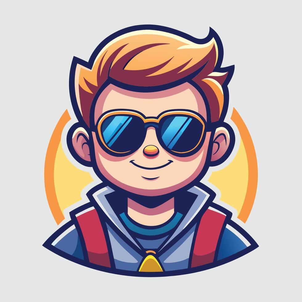 a cartoon character with sunglasses on his face vector