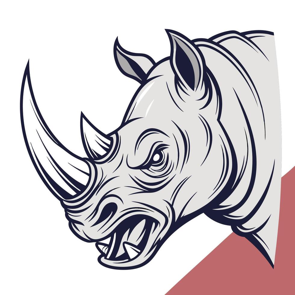 rhino head logo illustration vector