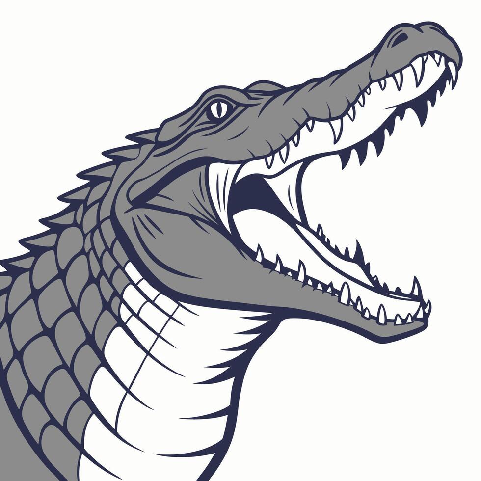 an alligator head with its mouth open vector