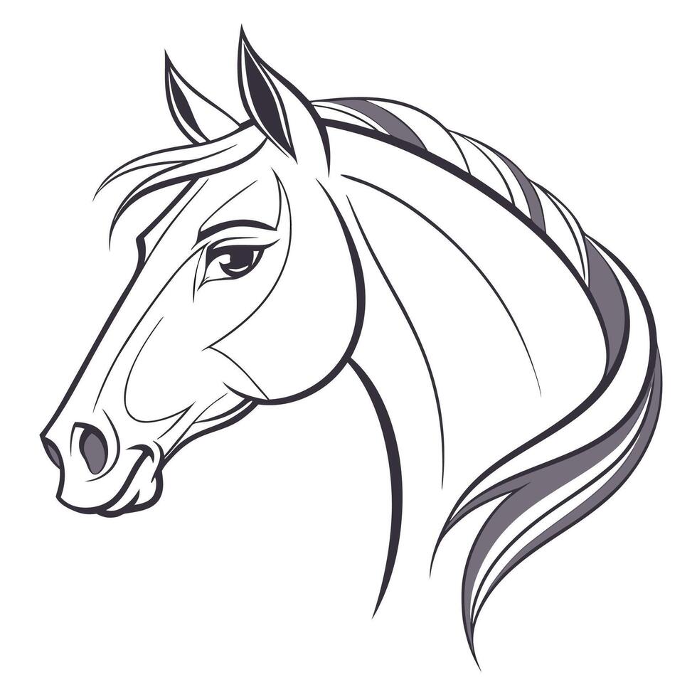 horse head illustration vector