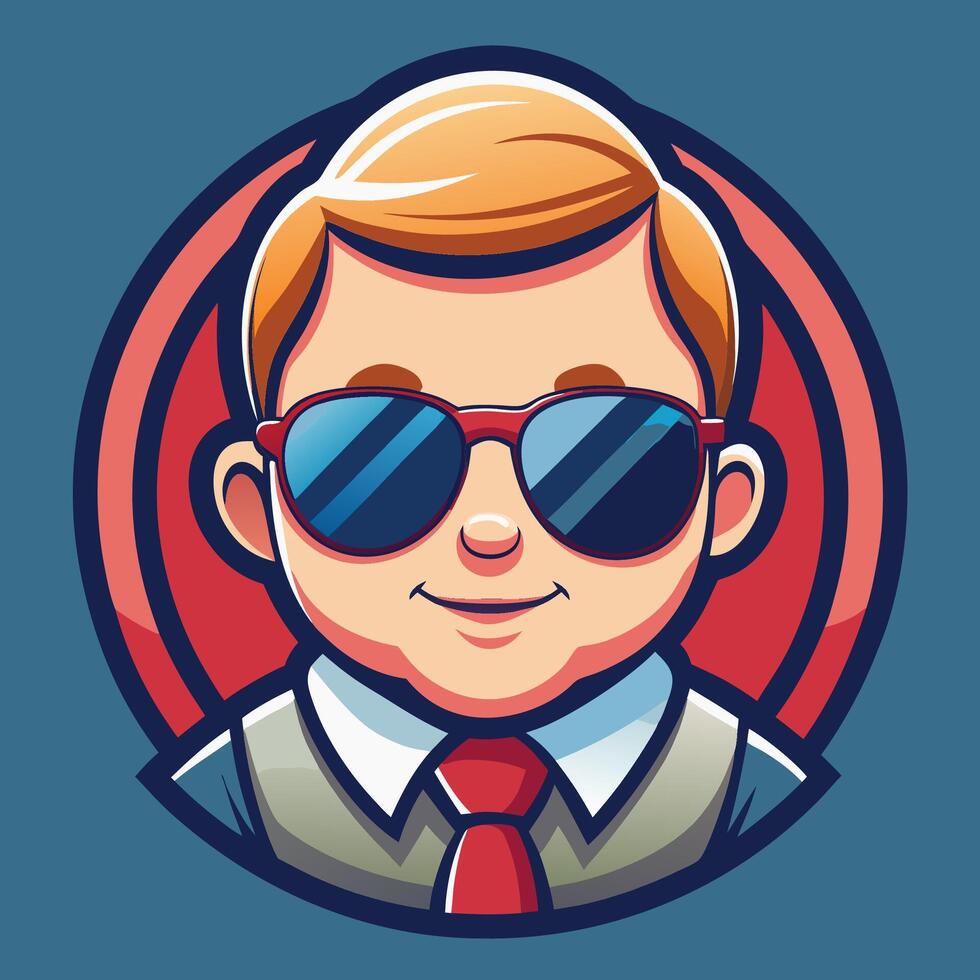 a cartoon character with sunglasses and tie vector
