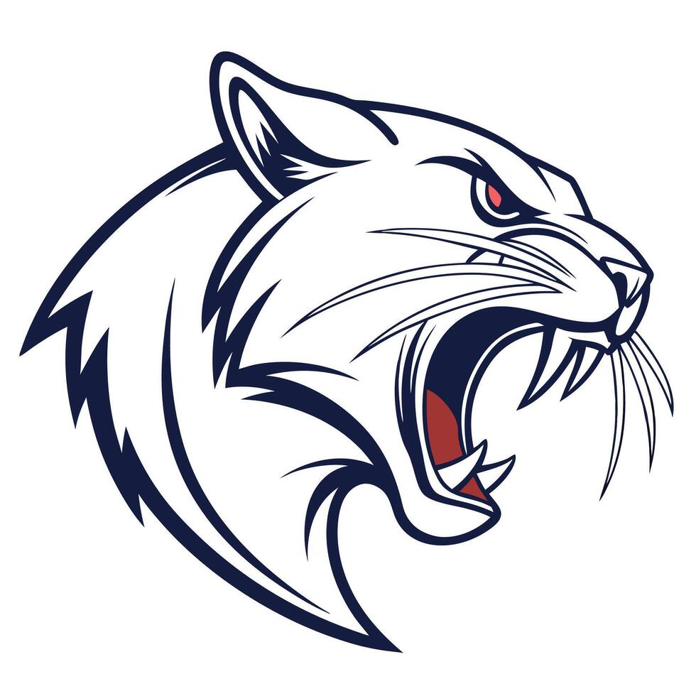 the head of a panther is shown in a white background vector