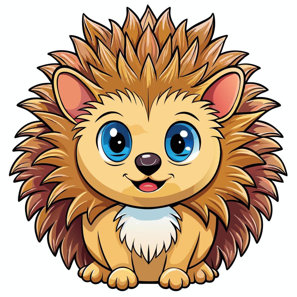 cute hedgehog illustration vector