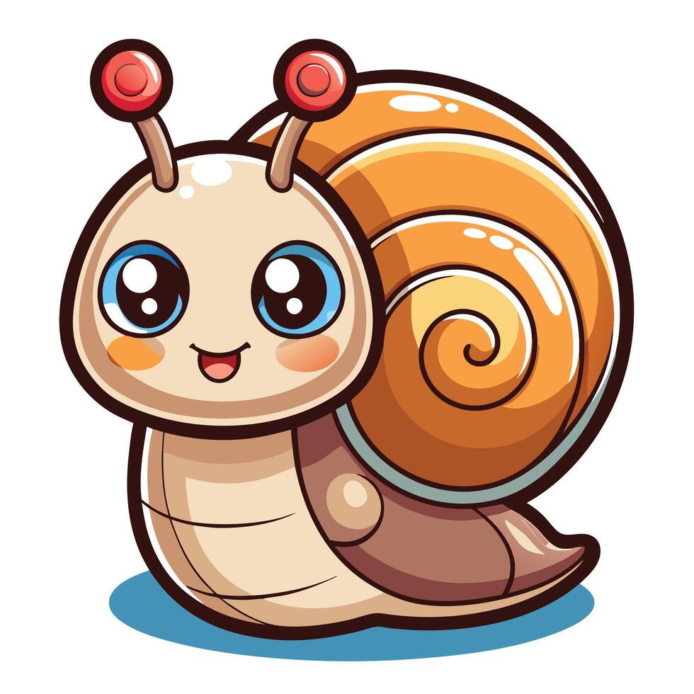 cartoon snail with big eyes and a big nose vector