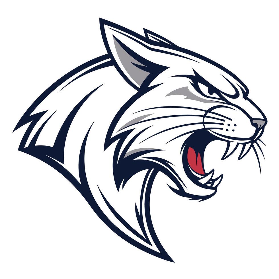 the head of a panther is shown in a white background vector