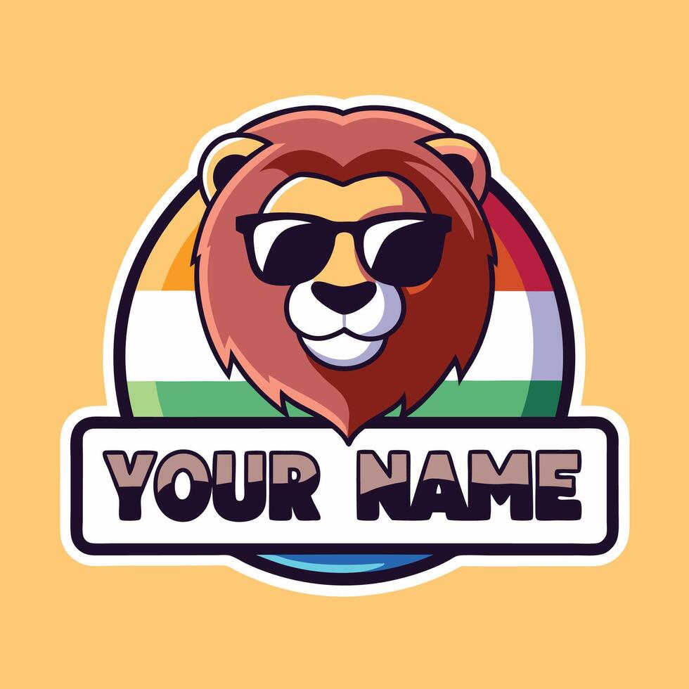 a lion wearing sunglasses with the word vector