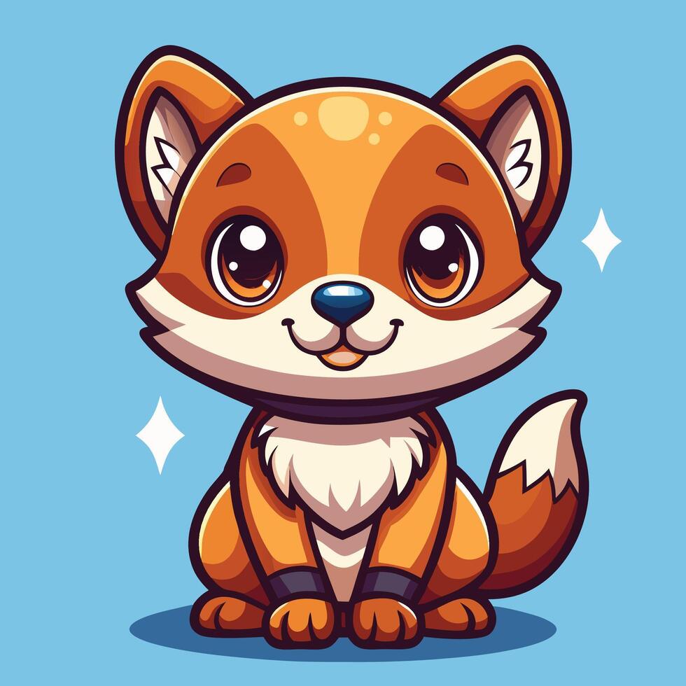 cartoon fox illustration vector