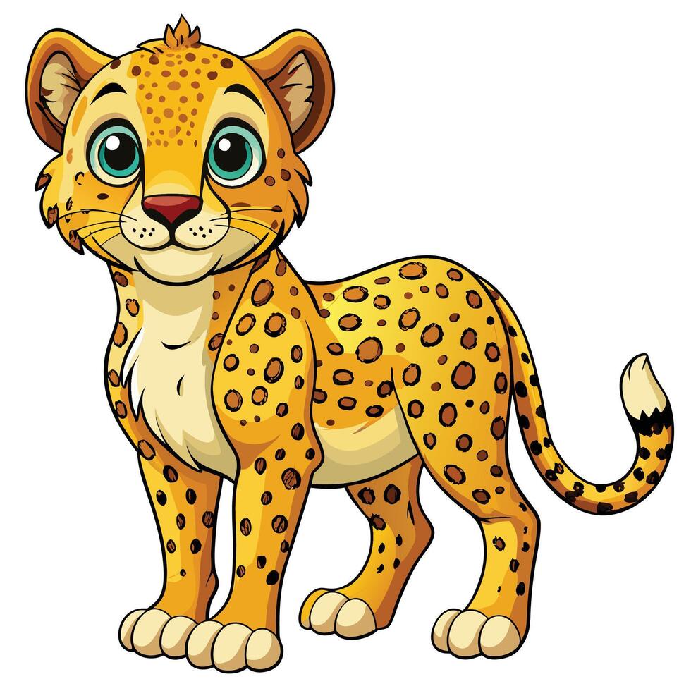 illustration of cute cheetah cartoon vector