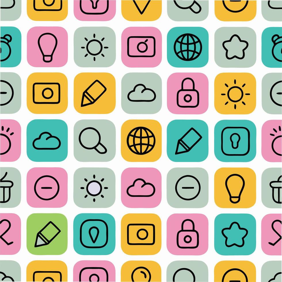 a colorful set of icons on a white background vector