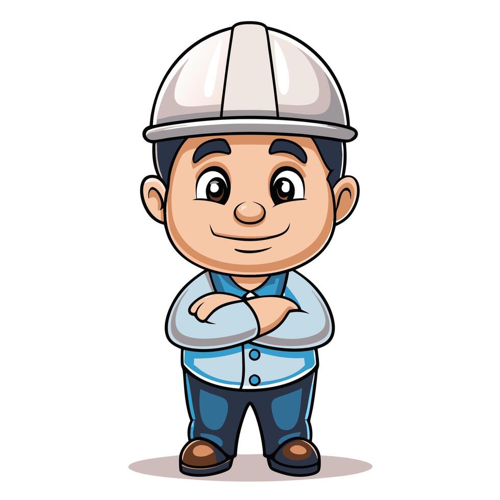 cartoon character of a construction worker vector