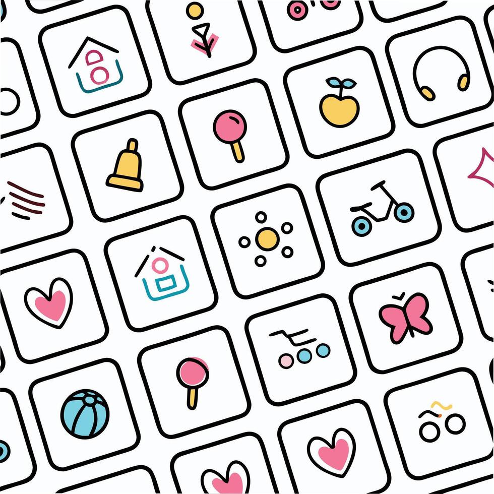 a set of icons for a child's room vector