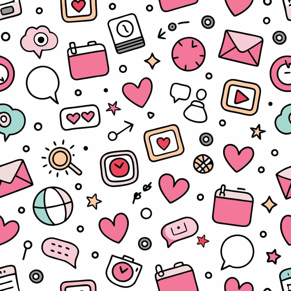 a seamless pattern with social media icons vector
